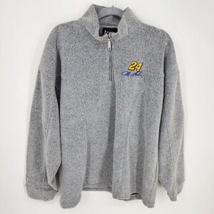 Chase Authentics Jeff Gordon 24 Pullover Mens XXL Gray 1/4 Zip Fleece Y2K NASCAR